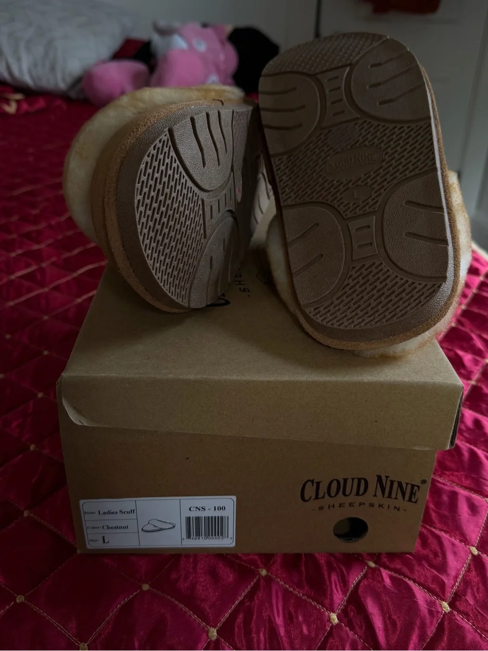 Kids Chestnut Sheepskin Slippers - Cozy Chestnut